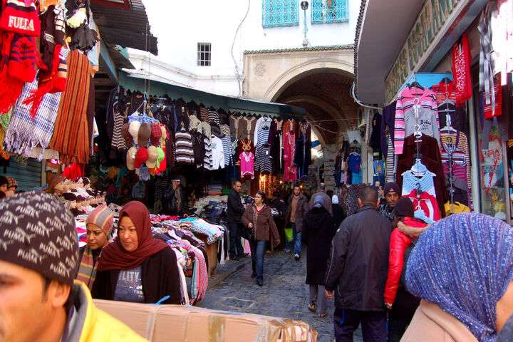 Een souks in de medina van Tunis