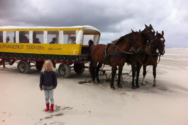 Huifkartocht op het strand van Terschelling