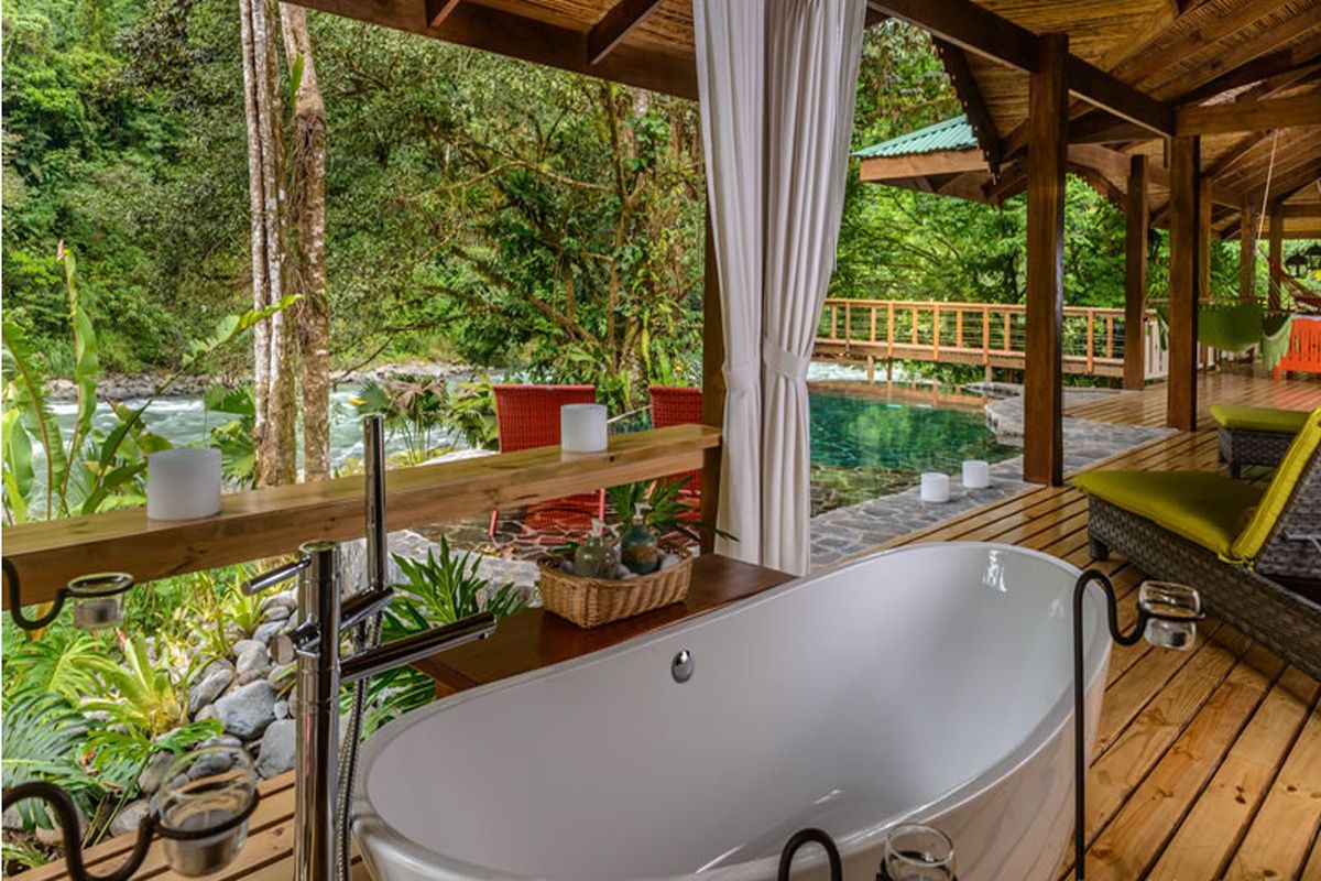 Uitzicht van uit het bad