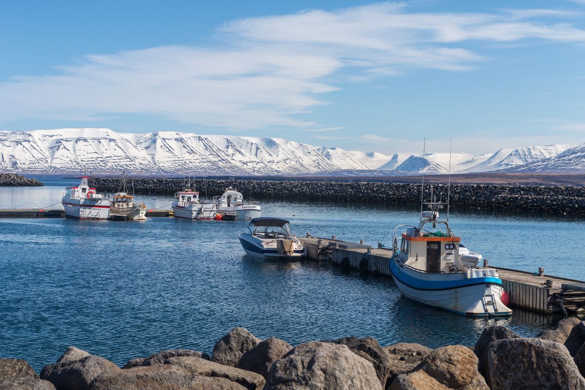 De haven van Saudarkrokur