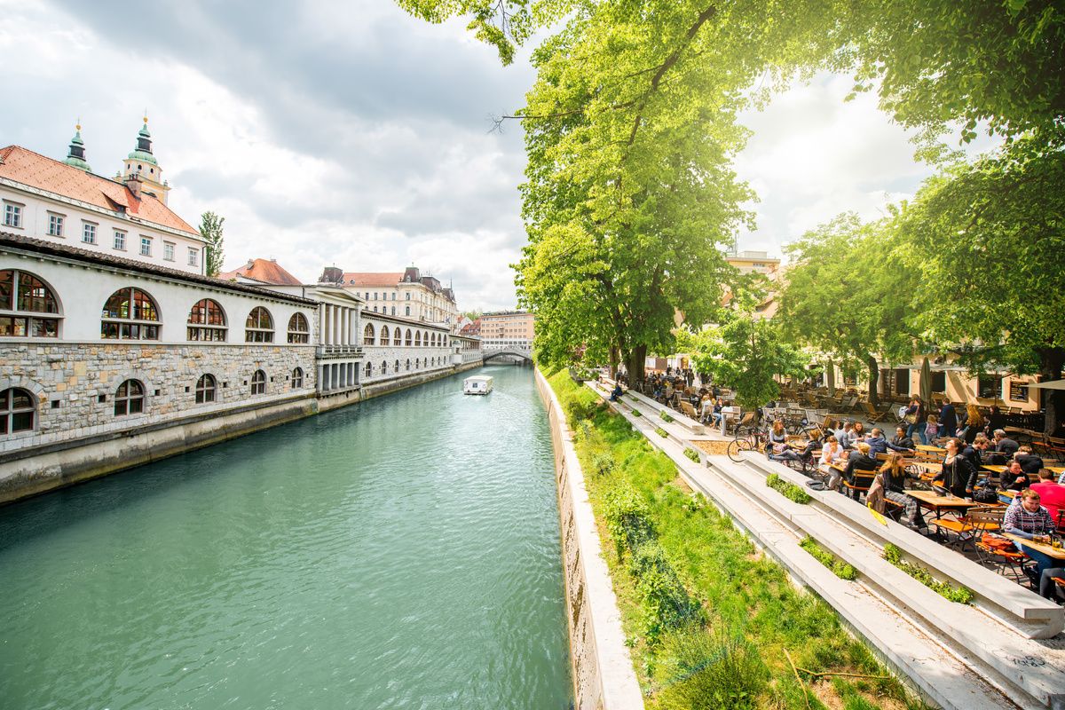 De terrassen in Ljubljana 