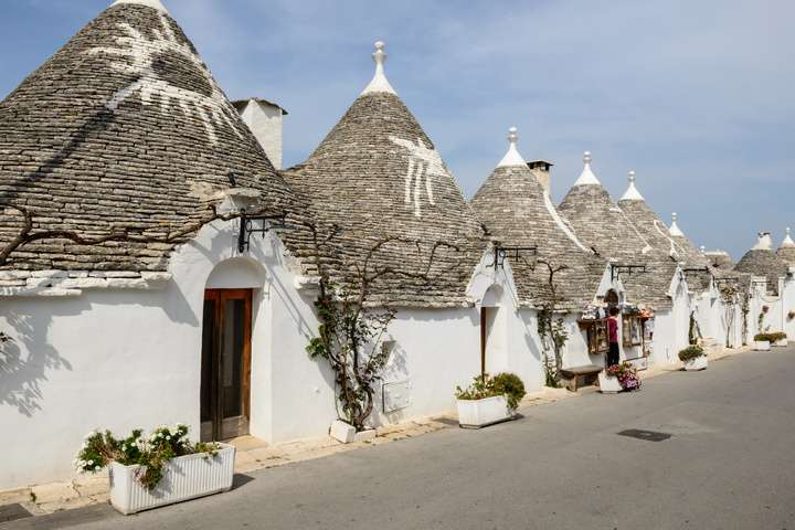 Trulli huizen in Locorotondo