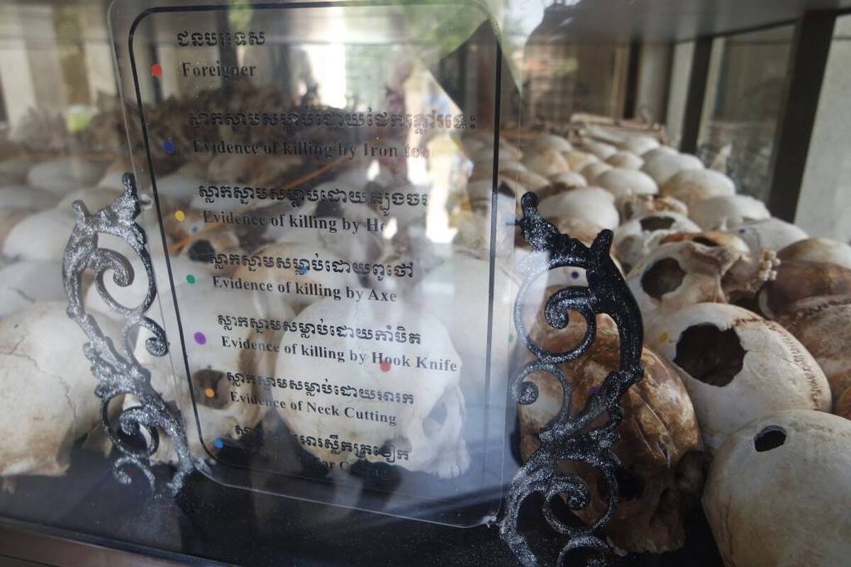 Schedels in de Buddhist Stupa