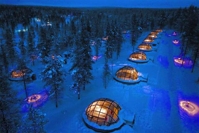 Glazen iglo Kakslauttanen in Fins Lapland
