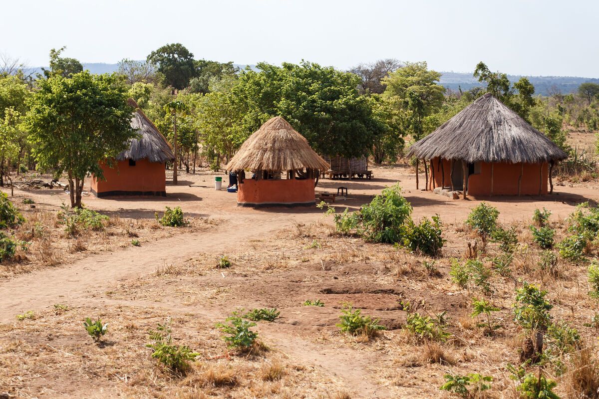 de huisjes in Zambia