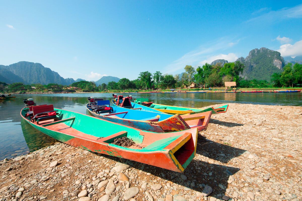 Bootjes in Vang Vieng