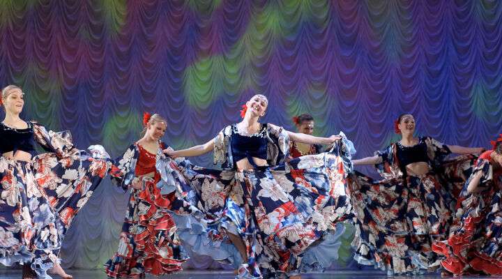 Flamenco dansers op het podium