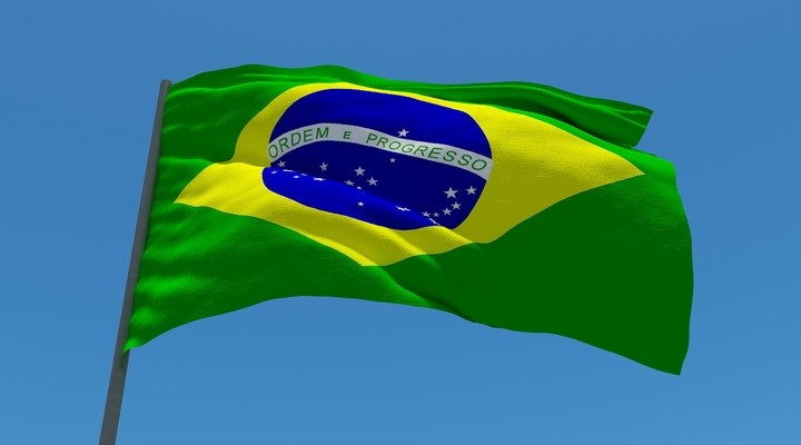 Wapperende vlag van Brazili