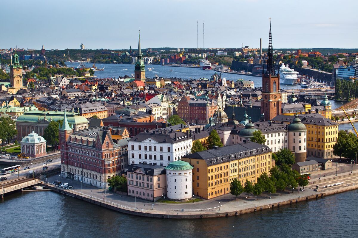 Stockholm gezien vanuit het stadhuis