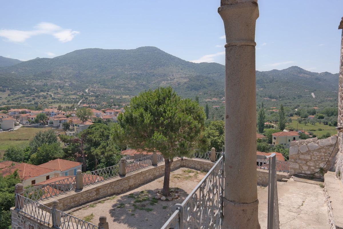 Uitzicht kerk Petra, Lesbos