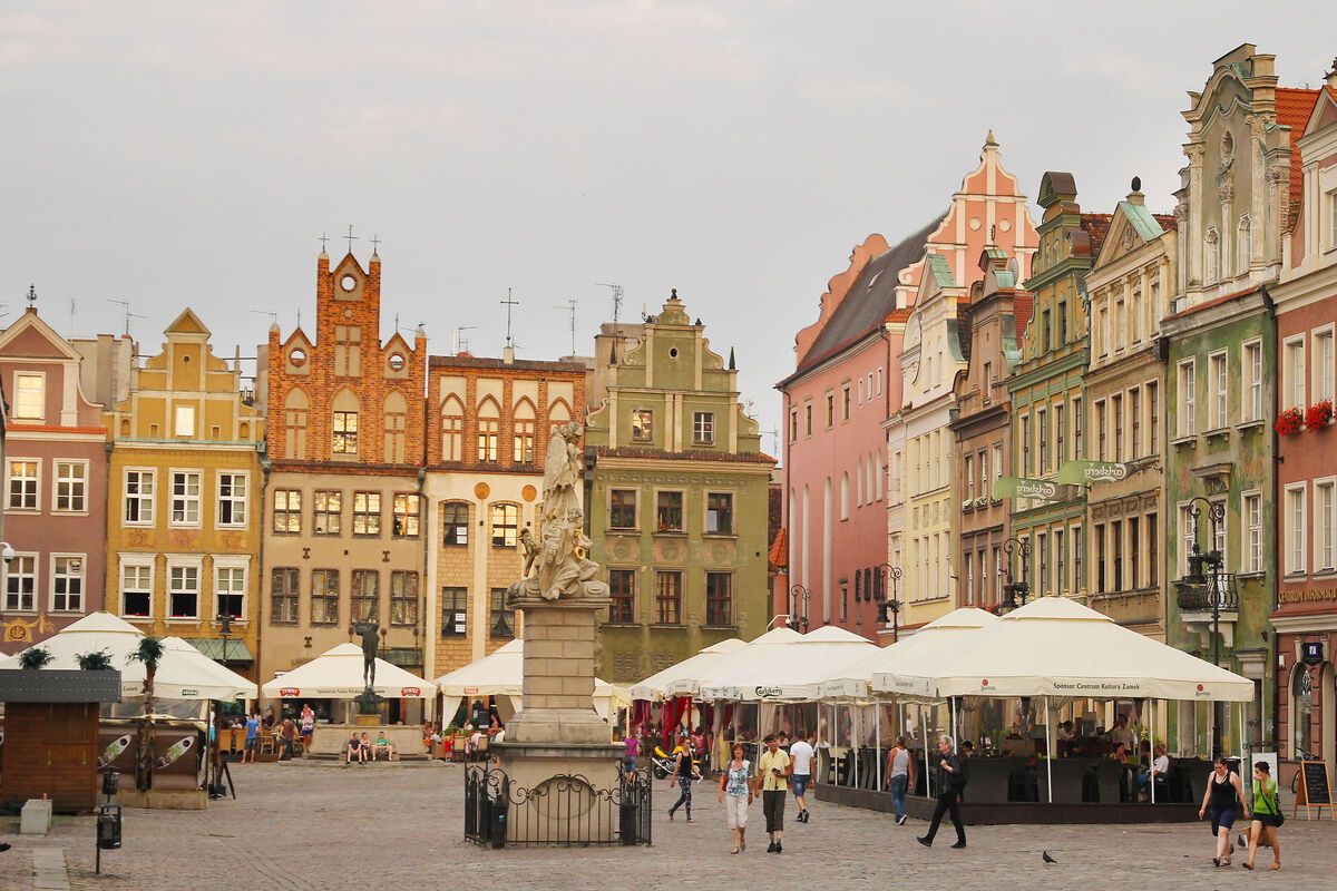 Centrale plein in Poznan, Oude markt, Polen