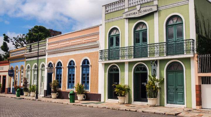 Centrale plein in de oude stad van Manaus