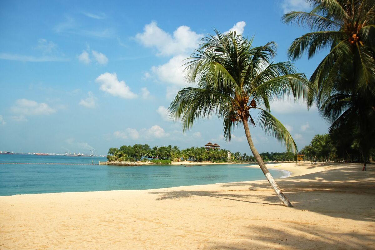 Het strand bij Sentosa, Singapore