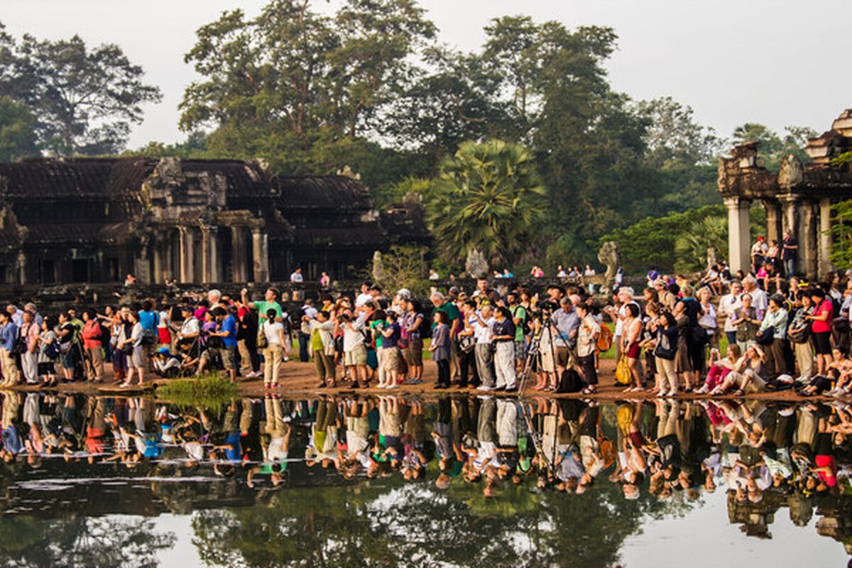Toeristen in Angkor