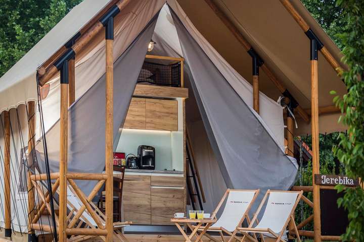 Glamping tenten op Olima Adria village 