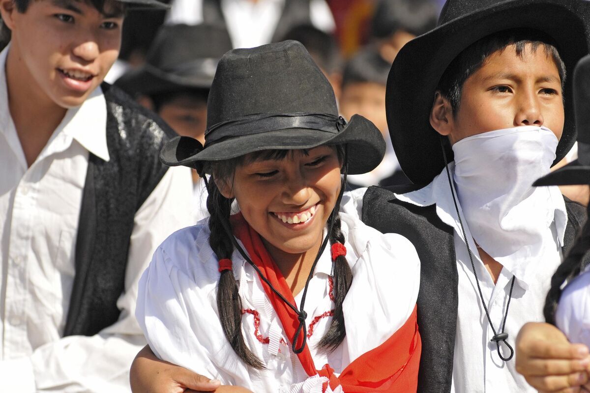 Inwoners Bolivia met hoeden