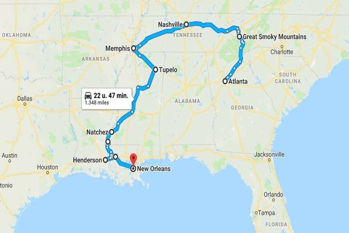 The Deep South, van Atlanta naar New Orleans