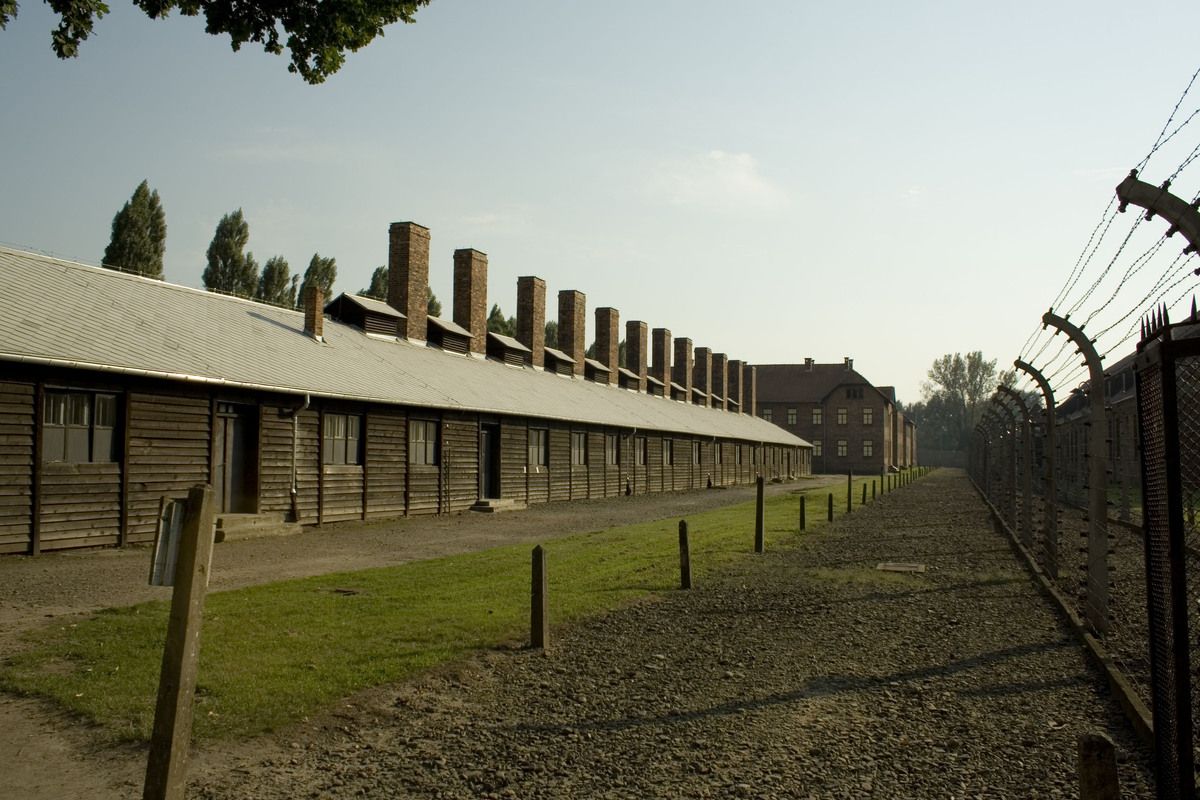 Overblijfselen van een concentratiekamp in Polen