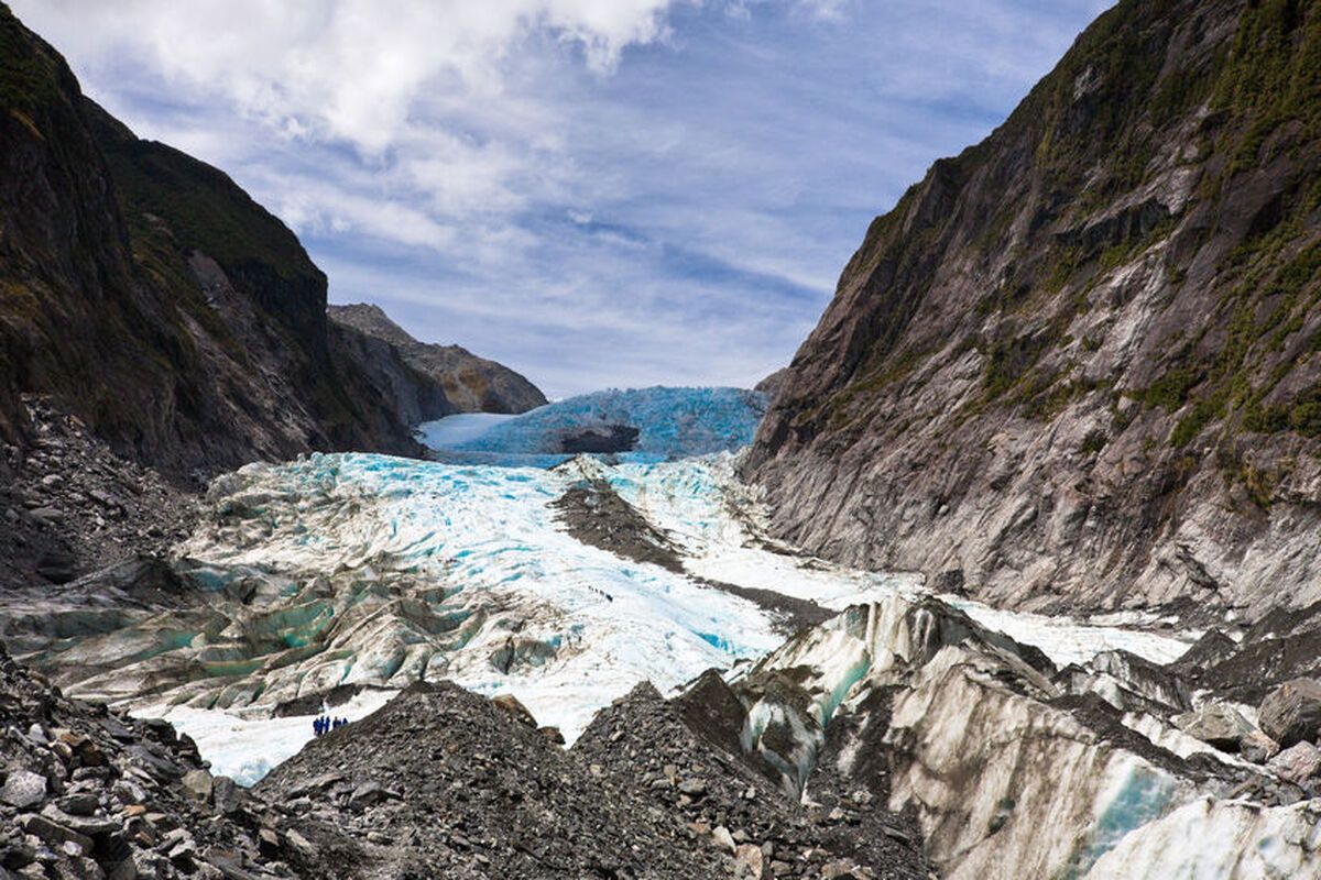 De indrukwekkende Franz Josefgletsjer