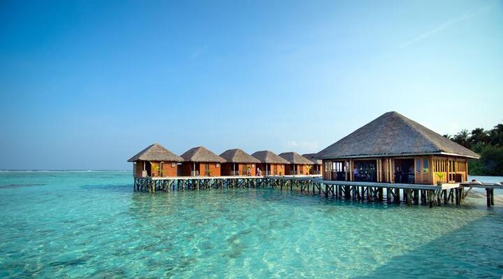 Bungalows op het Meeru Island Resort & Spa