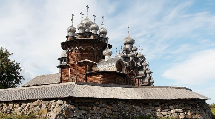 Oude houten tempel Kizhi, Rusland