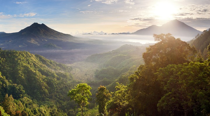 Batur vulkaan en Agung berg, Kintamani