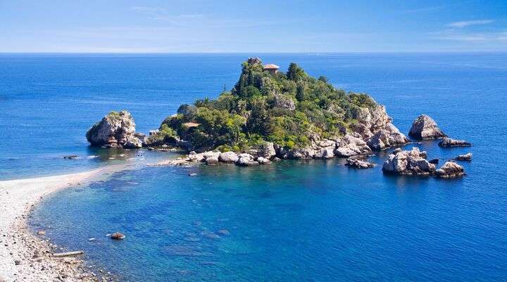 Taormina strand, Isola Bella, Sicilie