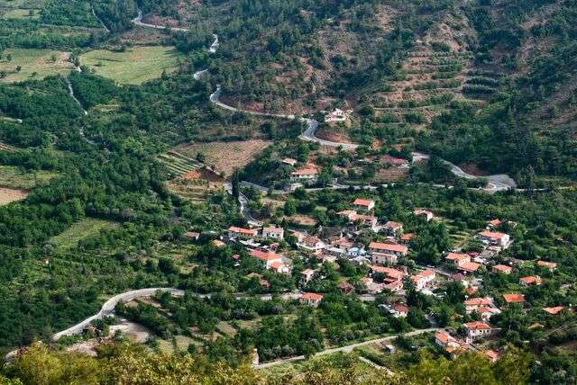 Het Troödosgebergte op Cyprus