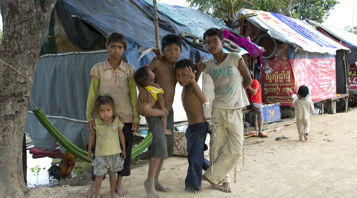 Sloppenwijk in Cambodja