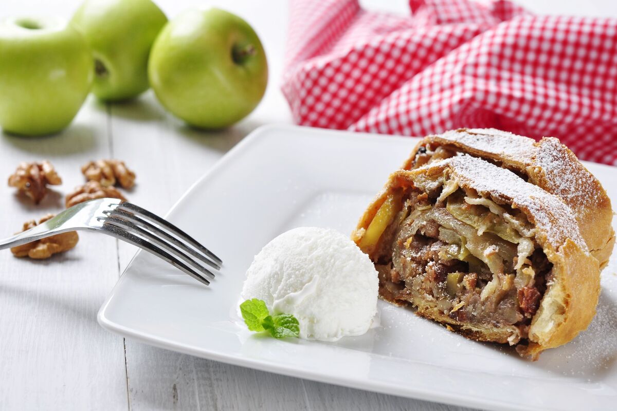 Apfelstrudel met vers ijs