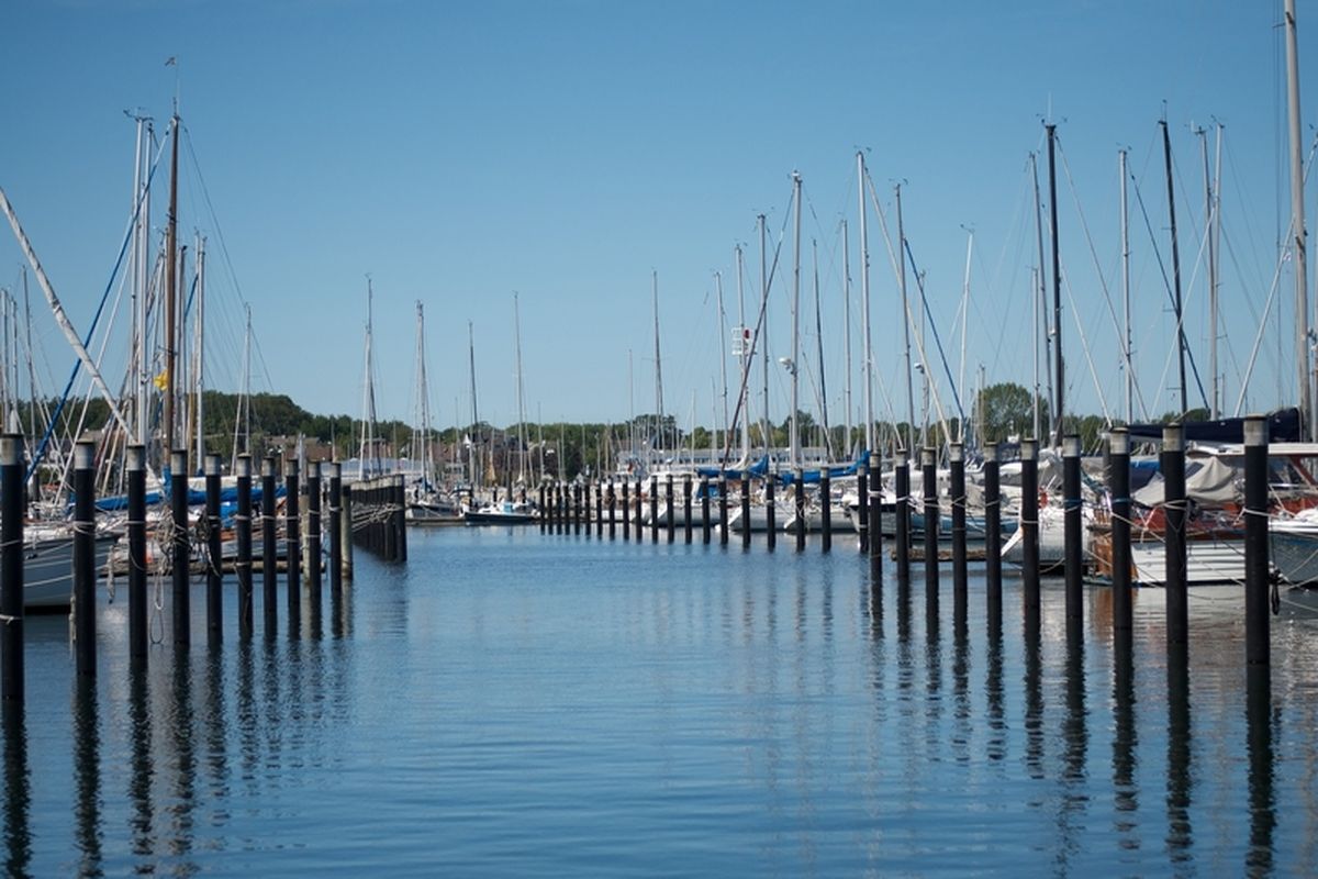 Haven Kiel met bootjes