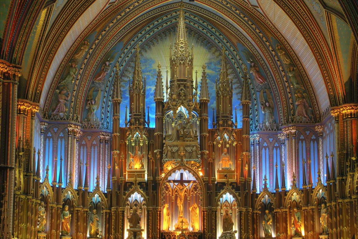 Rijkversierde Notre Dame Basilica in Montreal