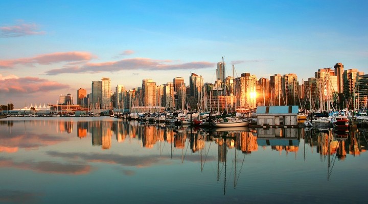 Zonsondergang Vancouver Skyline