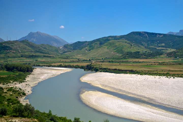 Bergachtig landschap in Albanië