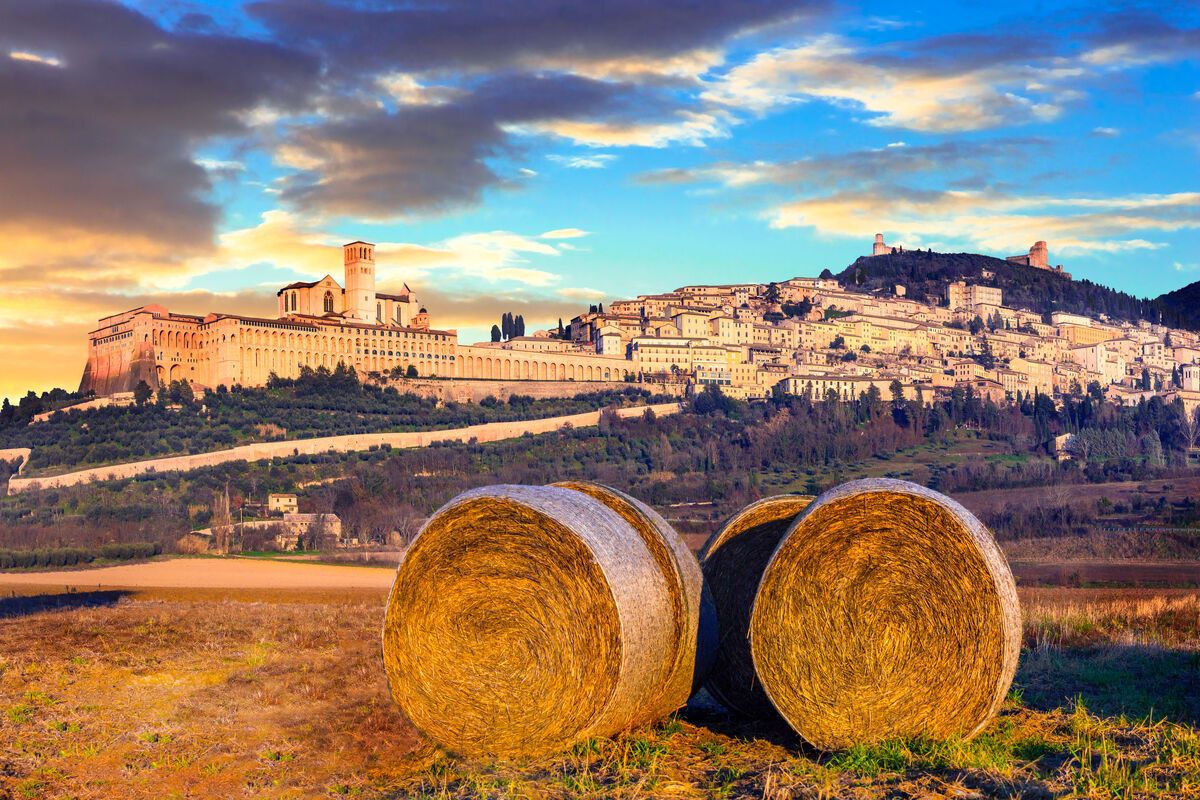 De stad Assisi in Umbri�