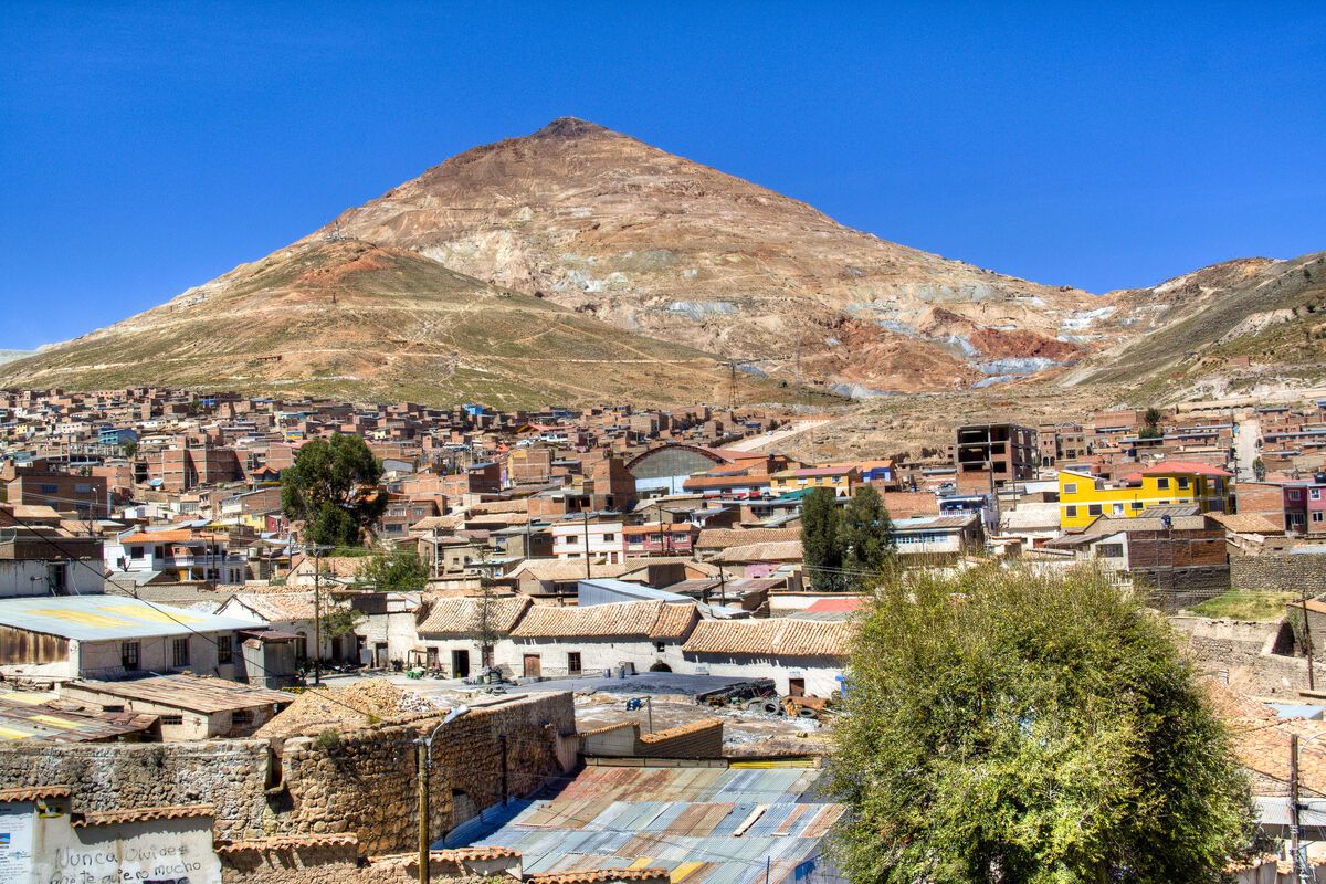 Uitzicht op de Cerro Rico in Potosí