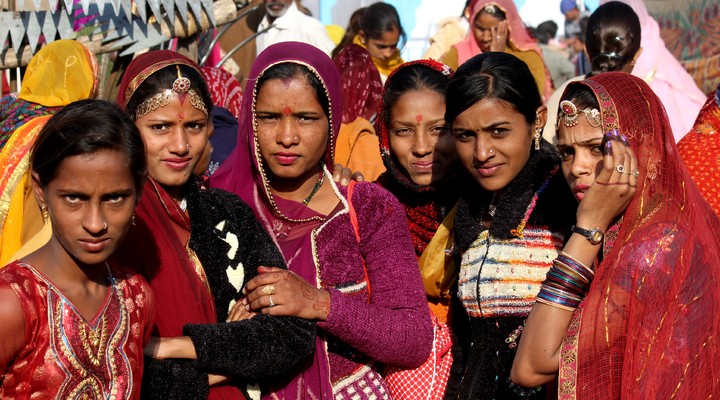 Meisjes uit India in Pushkar