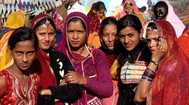 Meisjes uit India in Pushkar