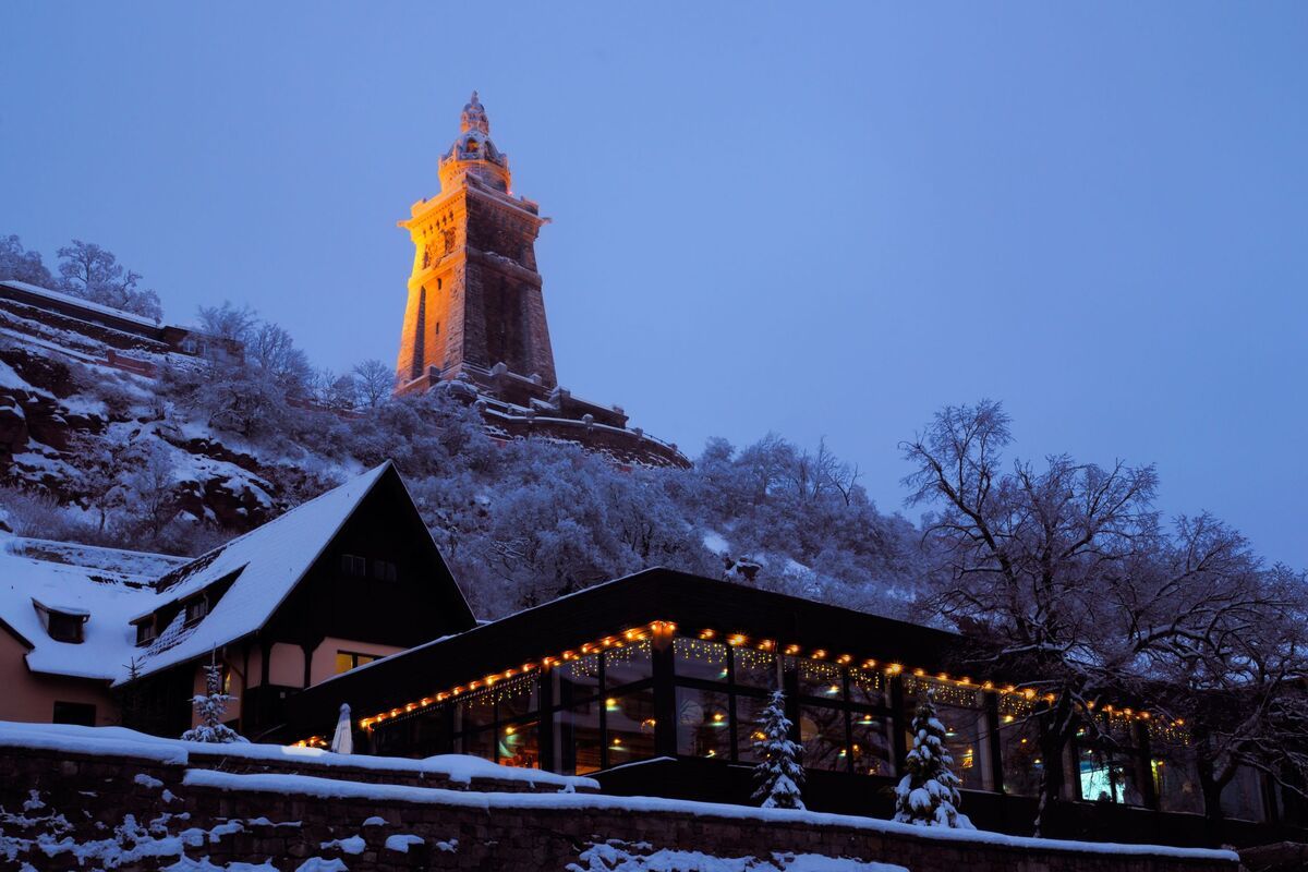 Monument Thuringen winter Duitsland sneeuw