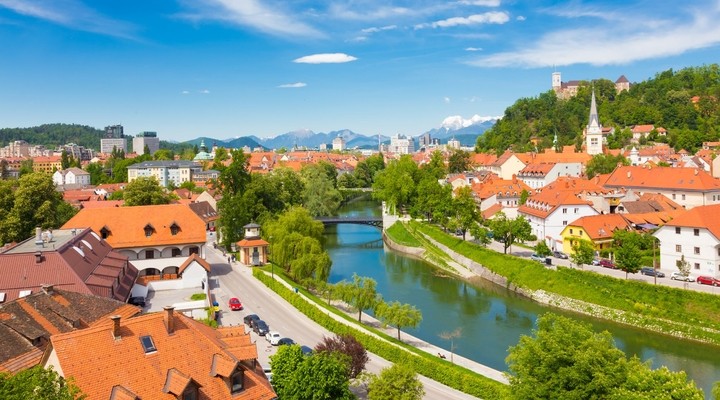 Uitzicht over Sloveense hoofdstad Ljubljana