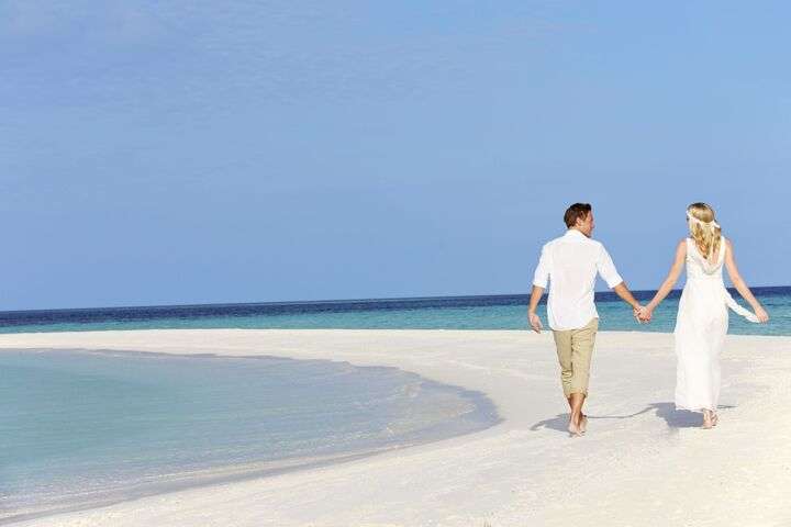 Wandeling over het strand