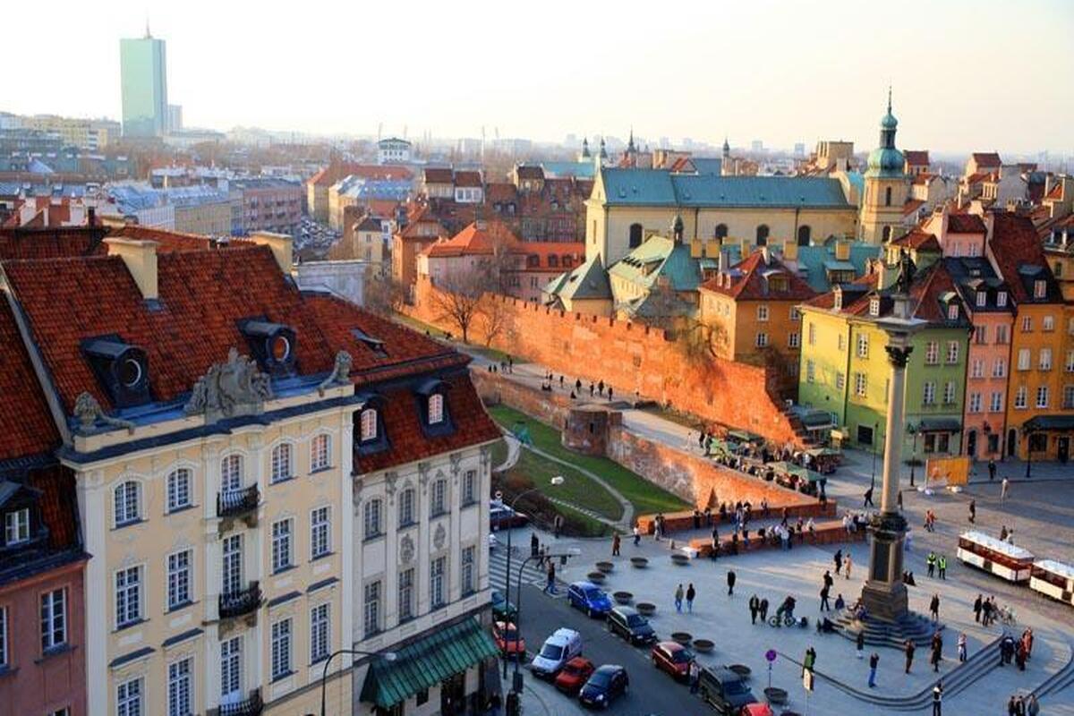 het centrum van Warschau 