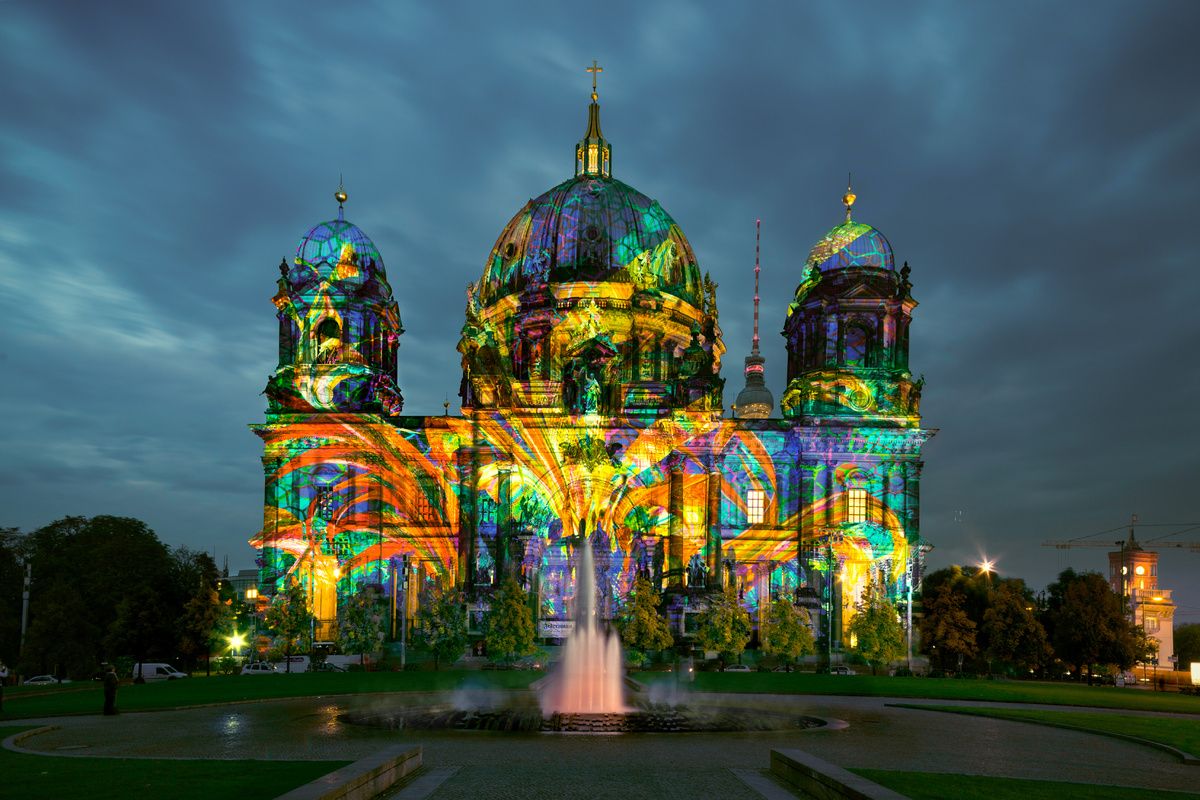 Berliner Dom tijdens het Festival of Lights
