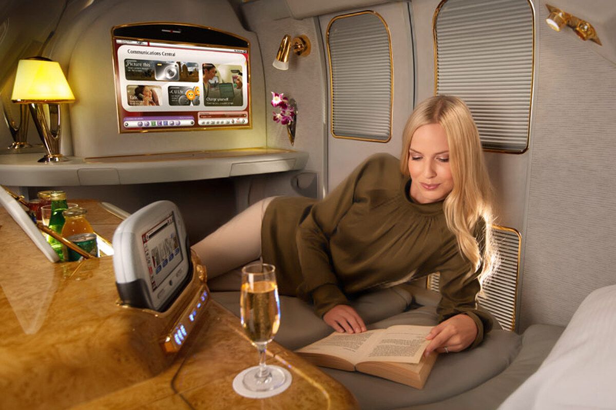 Luxe in het vliegtuig